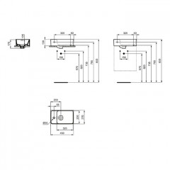 Ideal Standard Strada 2 Guest Раковина 500х350 мм, подвесная, с отв. под смес. слева , с крепежом и керам крышкой, цвет: белый глянец