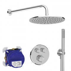 Ideal Standard Ceratherm Navigo Душ комплект: встроен. термостат+наруж. часть с перекл., руч душ, верх. душ: 300 мм+штанга: 400 мм цвет: хром