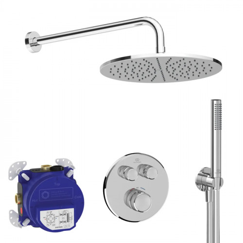 Ideal Standard Ceratherm Navigo Душ комплект: встроен. термостат+наруж. часть с перекл., руч душ, верх. душ: 300 мм+штанга: 400 мм цвет: хром