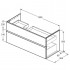 IS Finesse Тумба подвесная 120х50 см L, 2 ящика softclose,ручка-паз,без сифона EE23033967. Для раковин E2632,E2706,E2697 Ribbed Matt ashblue Lacquered