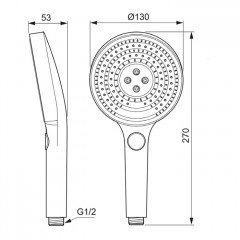 Ideal Standard Solos Ручной душ 130мм, 3 режима (Rain, Silkrain, Active) PVD Magnetic Grey