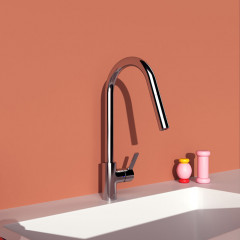 Ideal Standard Gusto Смеситель для кухни высокий с выдвижным изливом, поворотный 360°, цвет: хром