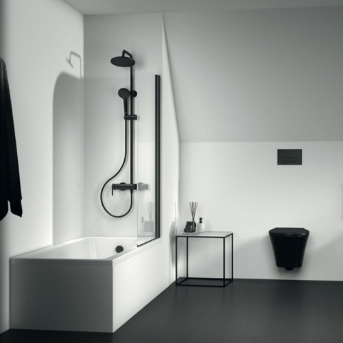 Ideal Standard Cerafine O Душевая система для ванны, ручным душем и шлангом, без термостата, руч.душ: 1 режим, верх. душ: 200 мм, цвет: чёрный матовый