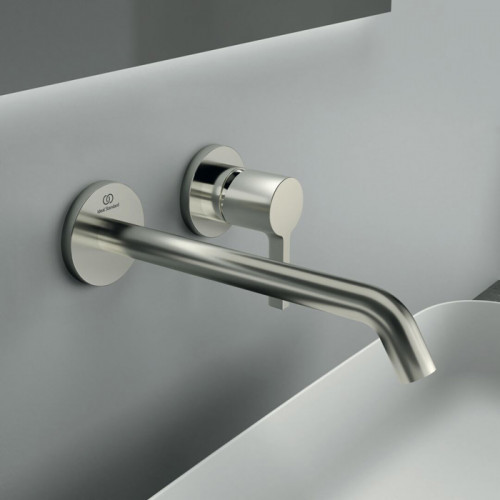 Ideal Standard Joy Cмеситель для раковины, встраиваемый, излив: 22.5см, без комплектом №1 A1313NU, цвет: PVD Silver Storm