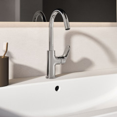 Ideal Standard Ceralife O Смеситель для раковины H215, с поворотным изливом, без донного клапана, цвет: хром