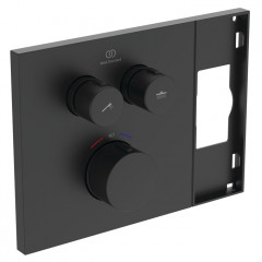 Ideal Standard Ceratherm Navigo Solos Смеситель для душа, встраиваемый, термостатический, без комплектом EASY-BOX A1000NU, цвет: Черный матовый