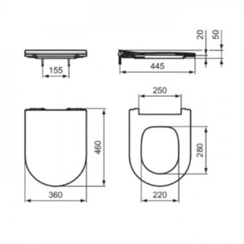 Ideal Standard Blend Curve Сиденье SLIM для унитаза, с микролифтом, быстосъемное, для T375101, T374901, T465501 , цвет: белый глянец
