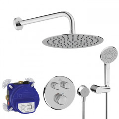 Ideal Standard Ceratherm Navigo Душ комплект: встроен. термостат+наруж. часть с перекл., руч душ, верх. душ: 250 мм+штанга: 300 мм цвет: хром