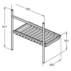 IS Conca Консоль для раковины 80 см 760x483x817мм E224101/E224201/E224301/T4362xx/T436501/T436401/T460401Без сифона E0079AA/T4441XG черный матовый