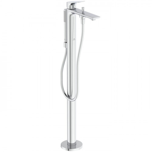 Ideal Standard La Dolce Vita Смеситель для ванны, напольный, ручной душ Stick, шланг Idealflex 125см, без A6133NU, цвет: хром