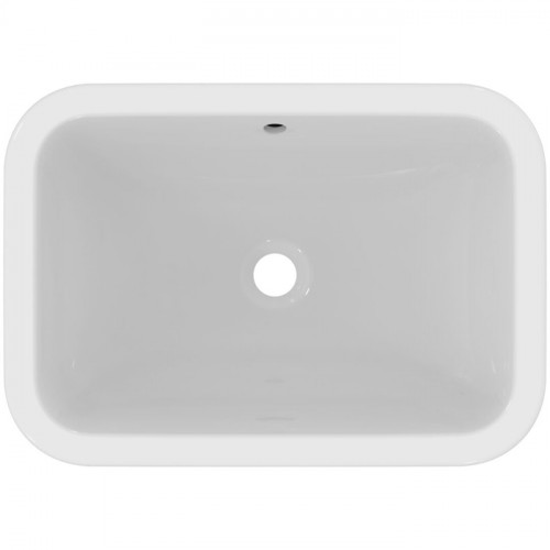 Ideal Standard Connect Раковина 580х410 мм, прямоугольная, встраиваемая снизу без отв. под смес., с крепежом, цвет: белый глянец