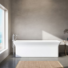 Ideal Standard La Dolce Vita Смеситель для ванны, напольный, ручной душ Stick, шланг Idealflex 125см, без A6133NU, цвет: хром