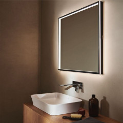 Ideal Standard Conca Квадратное зеркало в черной раме 120 см, диаметральная светодиодная подсветка neutral