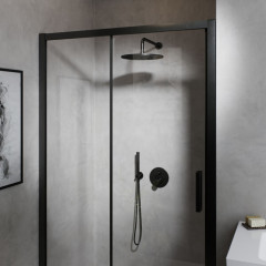 Ideal Standard Ceratherm T100 Душ комплект: встроен. термостат+наруж. часть с перекл., руч душ, верх. душ: 300 мм+штанга: 400 мм цвет: чёрный матовый