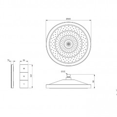 Ideal Standard Solos 3-функц.(Rain, Silkrain, SecondSkin) верхний душ 30см, цвет: PVD Brushed Gold