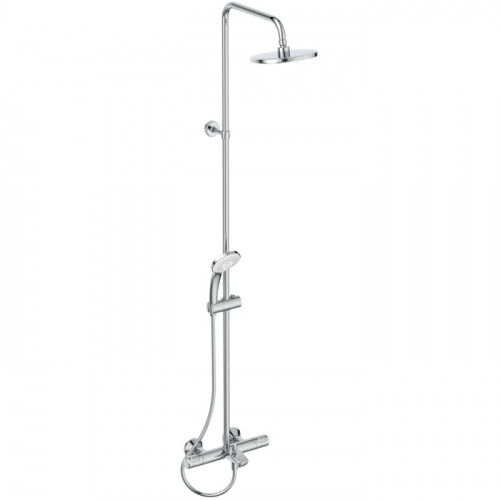 Ideal Standard Ceratherm T25 Душевая система с изливом и термостатом и ручным душем, корпус Coolbody, руч. душ: 3 режима, верх. душ: 200 мм, цвет: хро