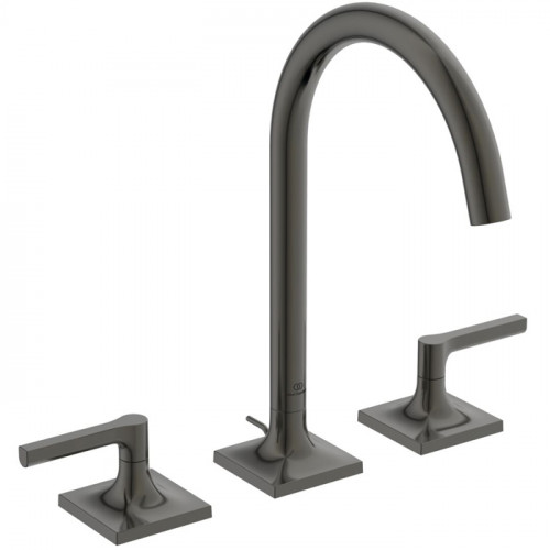 Ideal Standard Joy Neo Смеситель для раковины, на 3 отв, с донным клапаном, цвет: PVD Magnetic Grey