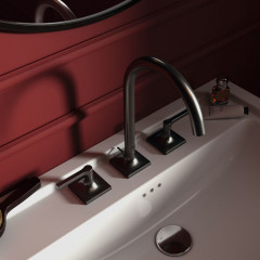 Ideal Standard Joy Neo Смеситель для раковины, на 3 отв, с донным клапаном, цвет: PVD Magnetic Grey