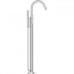 Ideal Standard Joy Смеситель для ванны, напольный, с ручным душем Stick, шланг Idealflex 125см, без A6133NU, цвет: хром