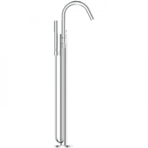 Ideal Standard Joy Смеситель для ванны, напольный, с ручным душем Stick, шланг Idealflex 125см, без A6133NU, цвет: хром