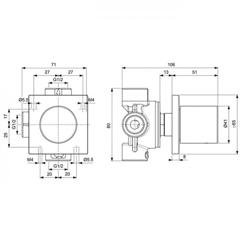 Ideal Standard Joy Neo Переключатель потоков, на 1 отв, подключение 3/4 (внешняя часть), без A2391NU, цвет: PVD Magnetic Grey