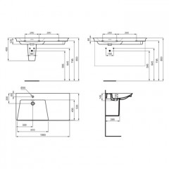 Ideal Standard La Dolce Vita Раковина подвесная 106х53.5см, sx, с 1 отв, цвет: белый