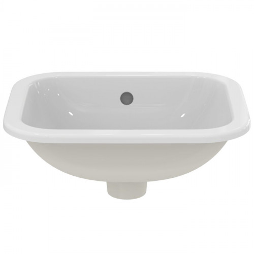 Ideal Standard Connect Раковина 420х350 мм, прямоугольная, встриваемая снизу без отв. под смес., с крепежом, цвет: белый глянец
