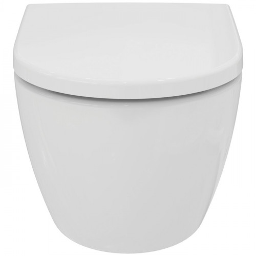 Ideal Standard Ellise Унитаз подвесной 545х365 мм безободковый с сиденьем и крышкой SoftClose, со скрытым крепежом цвет: белый глянец