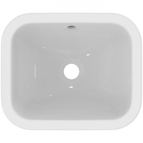 Ideal Standard Connect Раковина 420х350 мм, прямоугольная, встриваемая снизу без отв. под смес., с крепежом, цвет: белый глянец