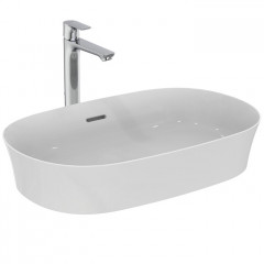 Ideal Standard Ipalyss Раковина 600х380хh120 мм, накладная, овальная, без отв. под смес., с крепежом, шаблоном, покрытие: Diamatec® цвет: белый глянец