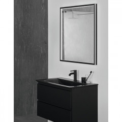 Ideal Standard Conca Квадратное зеркало в черной раме 80 см, диаметральная светодиодная подсветка neutral