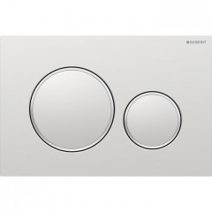 Geberit Sigma20 Клавиша для двойного смыва, круглая: лакированный матовый хром, легкоочищ. покр., декор. кольца: глянцевый хром (замена 115.882.KN.1)
