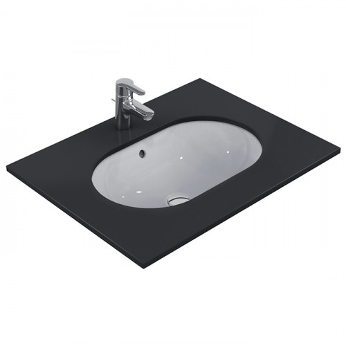 Ideal Standard Connect Раковина 620х410 мм, овальная, встриваемая снизу без отв. под смес., с крепежом, цвет: белый глянец