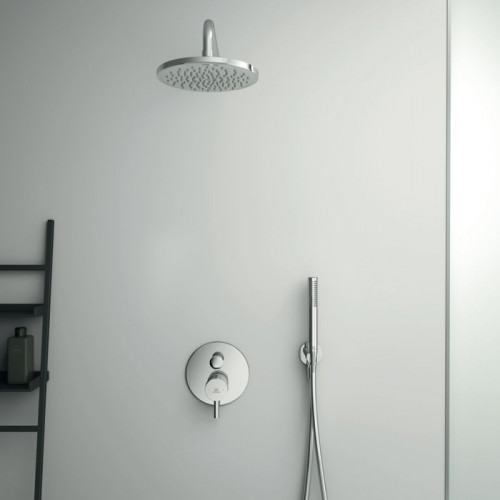 Ideal Standard Ceraline Душевой комплект: встроен. часть смес+наруж. часть с перекл., ручным душем, верх. душ: 200 мм+штанга: 400 мм цвет: хром