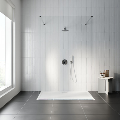 Ideal Standard Ceraline Душевой комплект: встроен. часть смес+наруж. часть с перекл., ручным душем, верх. душ: 200 мм+штанга: 400 мм цвет: хром