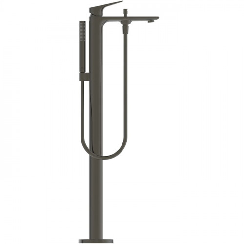 Ideal Standard La Dolce Vita Смеситель для ванны напольный, ручной душ Stick, шланг Idealflex 125см, без A6133NU, цвет: PVD Magnetic Grey