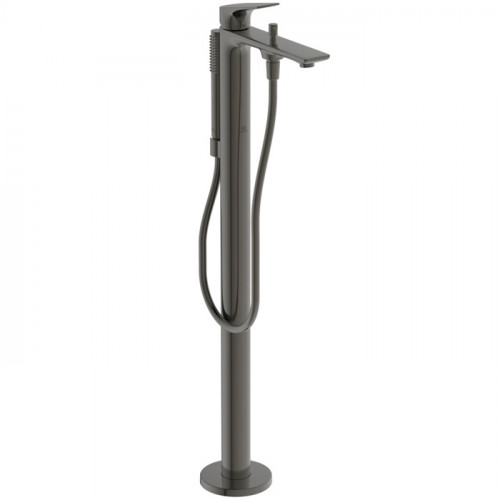 Ideal Standard La Dolce Vita Смеситель для ванны напольный, ручной душ Stick, шланг Idealflex 125см, без A6133NU, цвет: PVD Magnetic Grey