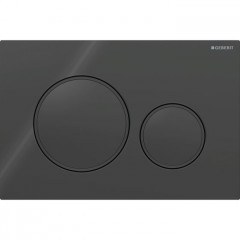 Geberit Sigma20 Клавиша для двойного смыва, круглая: черные, декор. кольца: черный матовый
