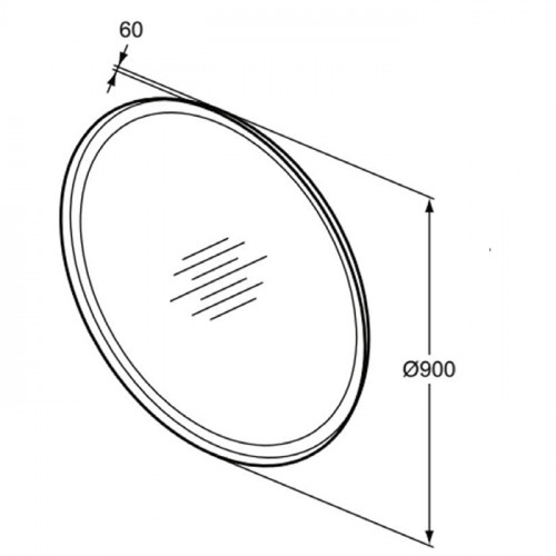 Ideal Standard Conca Круглое зеркало с подсветкой 90 см (Металл. накладка, закругленная задняя рама, функциональная светодиодная подсветка) neutral