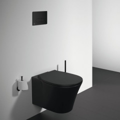 Ideal Standard Oleas M1 Механическая панель смыва, двойной смыв, покрытие soft touch цвет: черный матовый