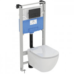 Ideal Standard Oleas M1 Механическая панель смыва, двойной смыв, покрытие soft touch цвет: черный матовый