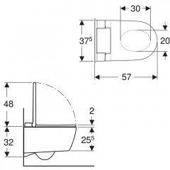 Geberit AquaClean Sela Унитаз-биде подвесной, белый / KeraTect, декор. панель: белый (замена 146.224.11.1)