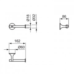 Ideal Standard La Dolce Vita Держатель для т/б, без крышки, настенный, цвет: хром