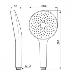 Ideal Standard Solos Ручной душ 130мм, 1 режим (Rain, Silkrain, Active) хром
