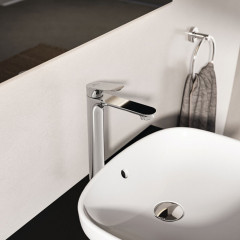 Ideal Standard Ceralife O Высокий смеситель для раковины H240, технология BlueStart с донным клапаном Click Clack, цвет: хром