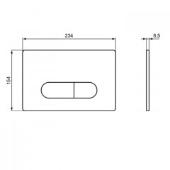 Ideal Standard Oleas M1 Механическая панель смыва, двойной смыв, покрытие soft touch цвет: черный матовый