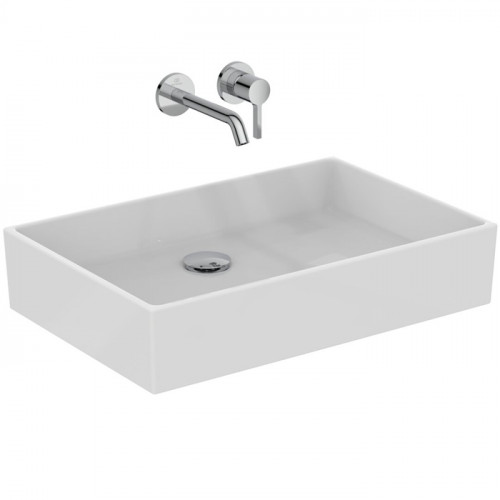 Ideal Standard Extra Раковина 600х400хh125 мм, накладная прямоугольная, без перелива и отв. под смес., с крепежом, цвет: белый глянец