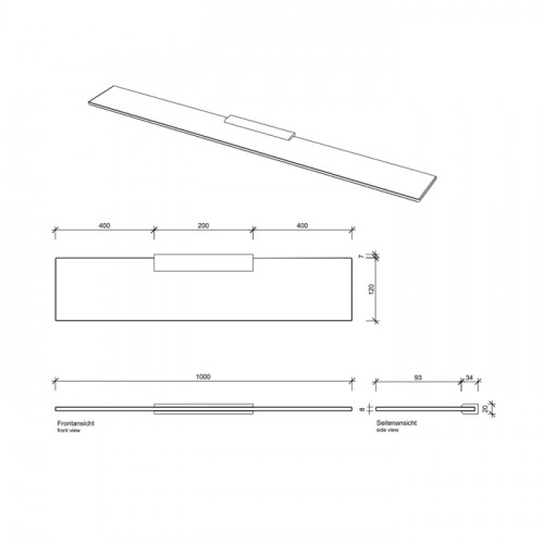 Decor Walther Tube GLA100 Полка стеклянная 100x13см, цвет: хром ЗАКАЗ ПО ЗАПРОСУ