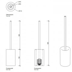 Decor Walther DW 6150 Туалетный ершик h62см, напольный, фарфор, цвет: белый / никель сатинированный ЗАКАЗ ПО ЗАПРОСУ
