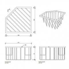 Decor Walther WA ECK1 Корзина универсальная 18x18x9.5см для душа, угловая, подвесная, цвет: черный матовый ЗАКАЗ ПО ЗАПРОСУ